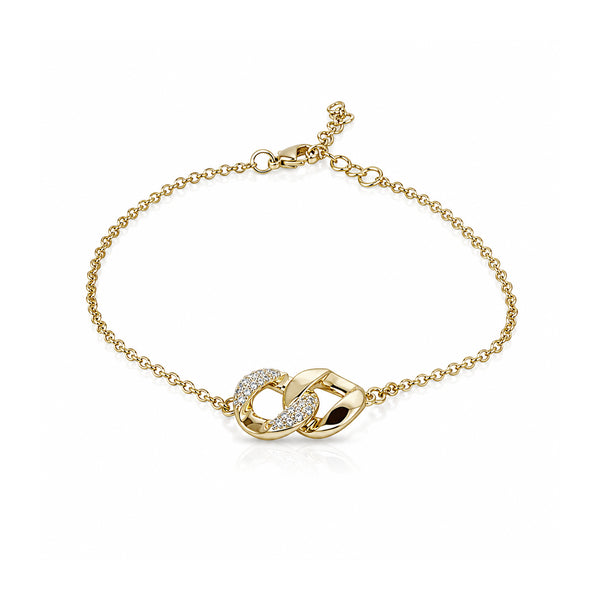 Elise Armband-Goudkleurige Armband met Organische Schakel.