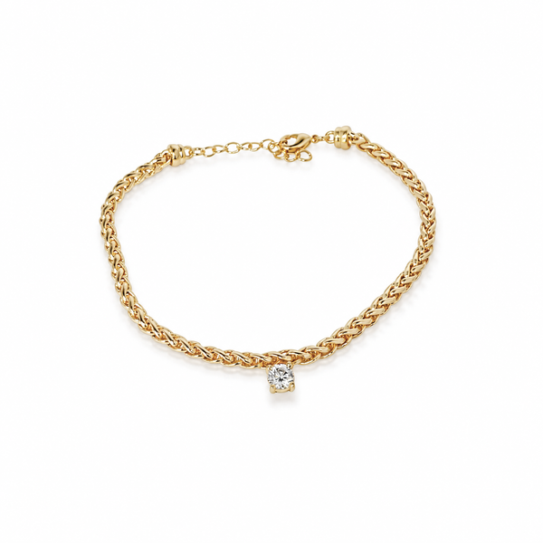 Camille Armband - Goudkleurige Schakelarmband met Subtiele Steen.