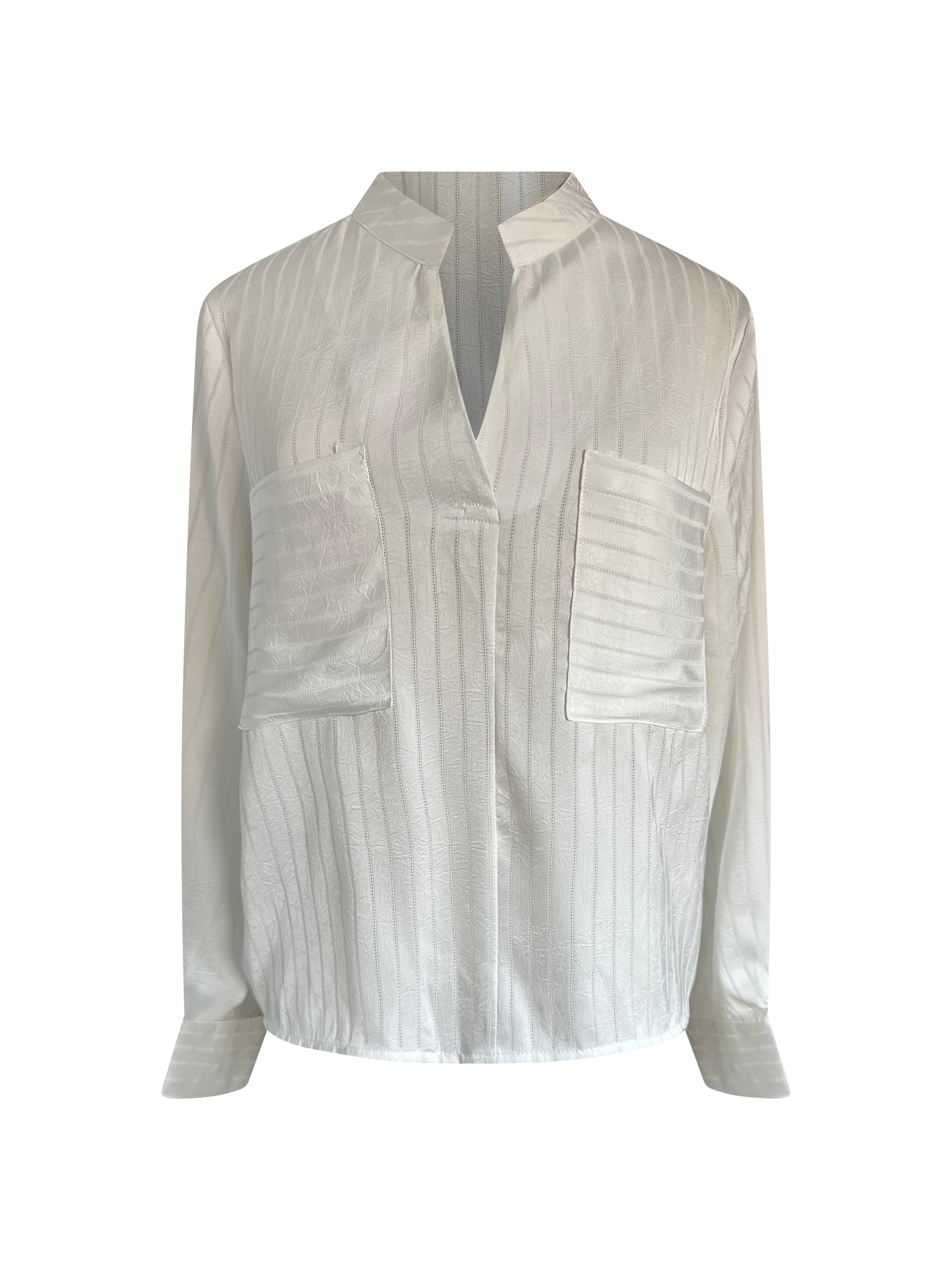 Witte Blouse met Gestreepte Structuur – Classy &amp; Chic