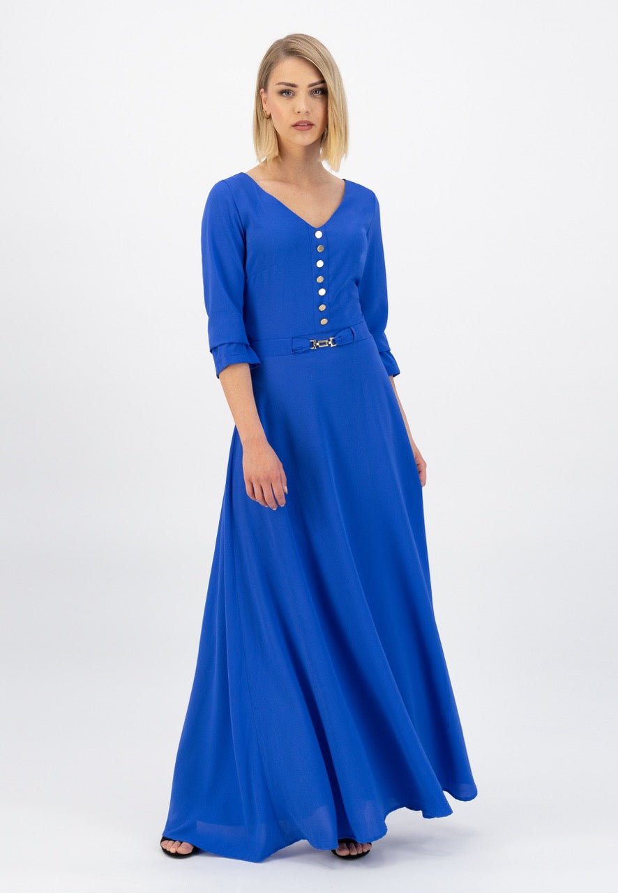 Blauwe maxi zomerjurk