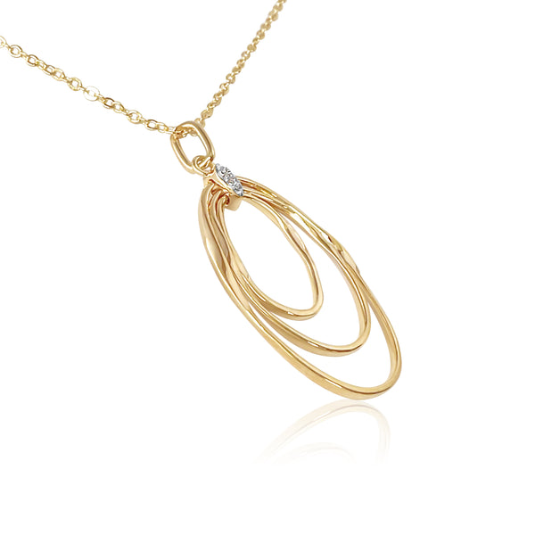Amelie Ketting- Goudkleurige Ketting met Ovale Hanger.