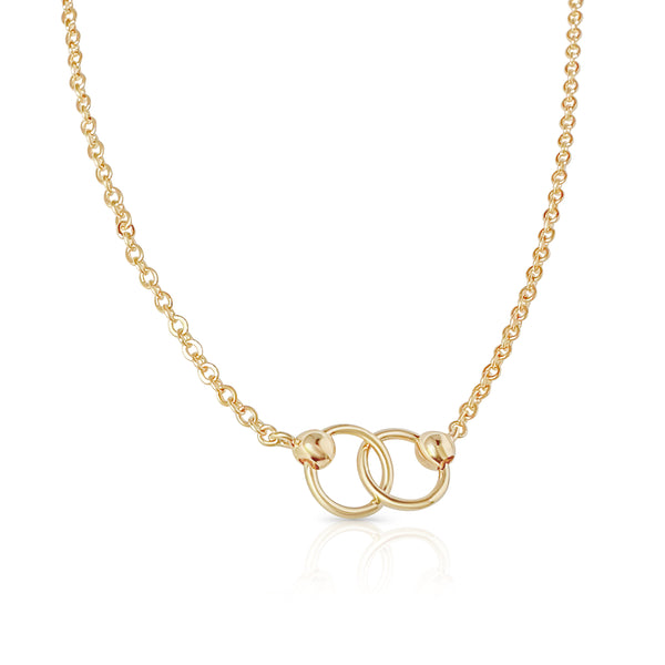 Juliette ketting- Goudkleurige Ketting met Dubbele Cirkelhanger