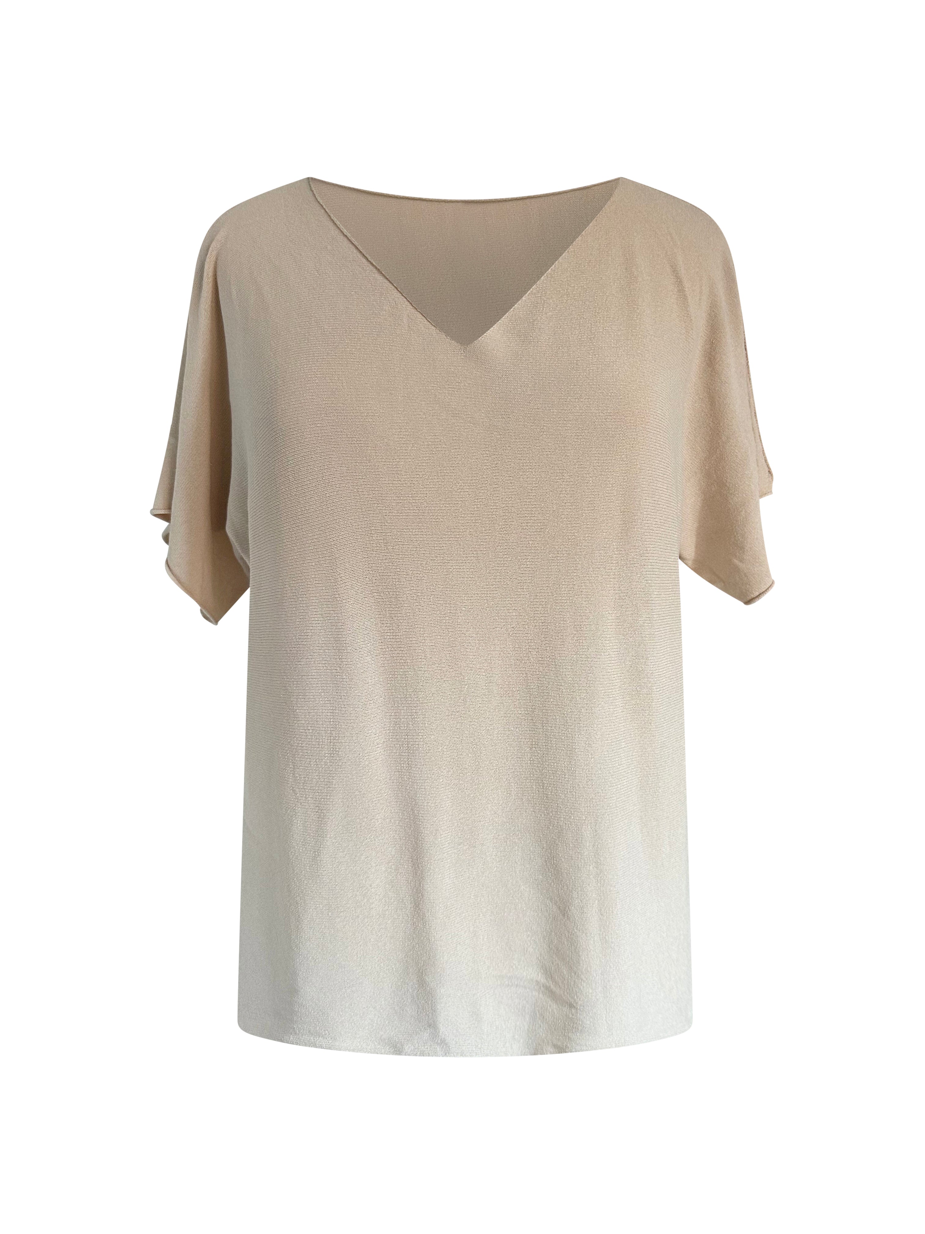 Oversized Beige V-Hals Top – Comfort Meets Class